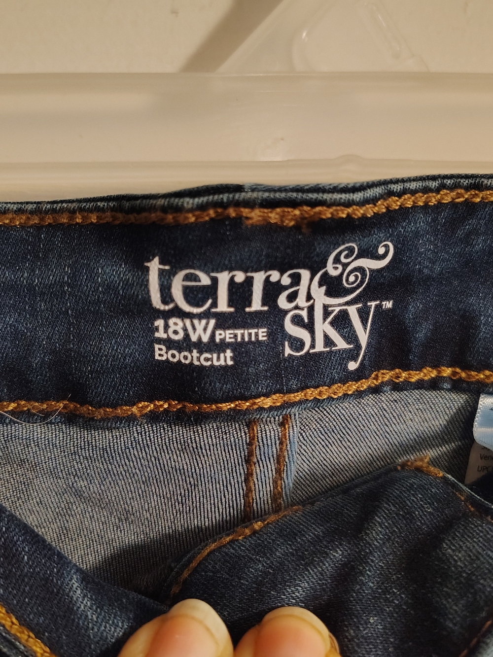 terra & sky Women's Bootcut Jeans - Dark Blue (18W Petite)